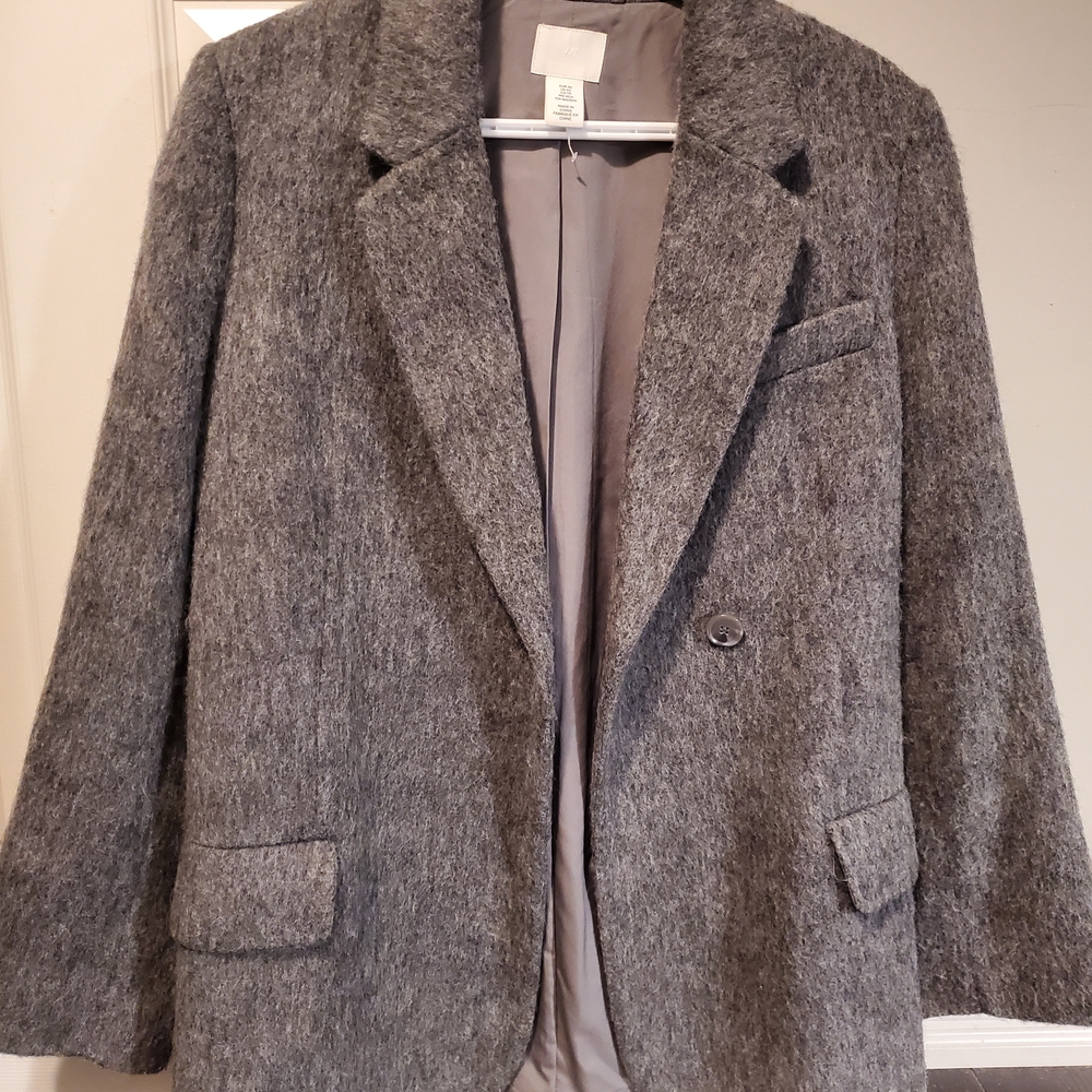 H&M Gray Wool-Blend Blazer